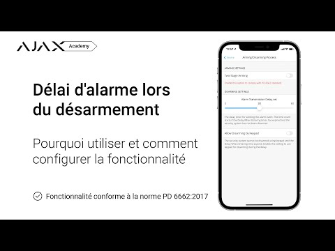 Comment paramétrer le délai de transmission de l'alarme lors du désarmement