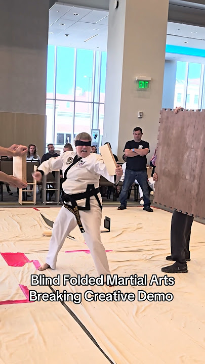 Blind Folded Martial Arts Breaking Black Belt Creative Performance #karate #martialarts #taekwondo