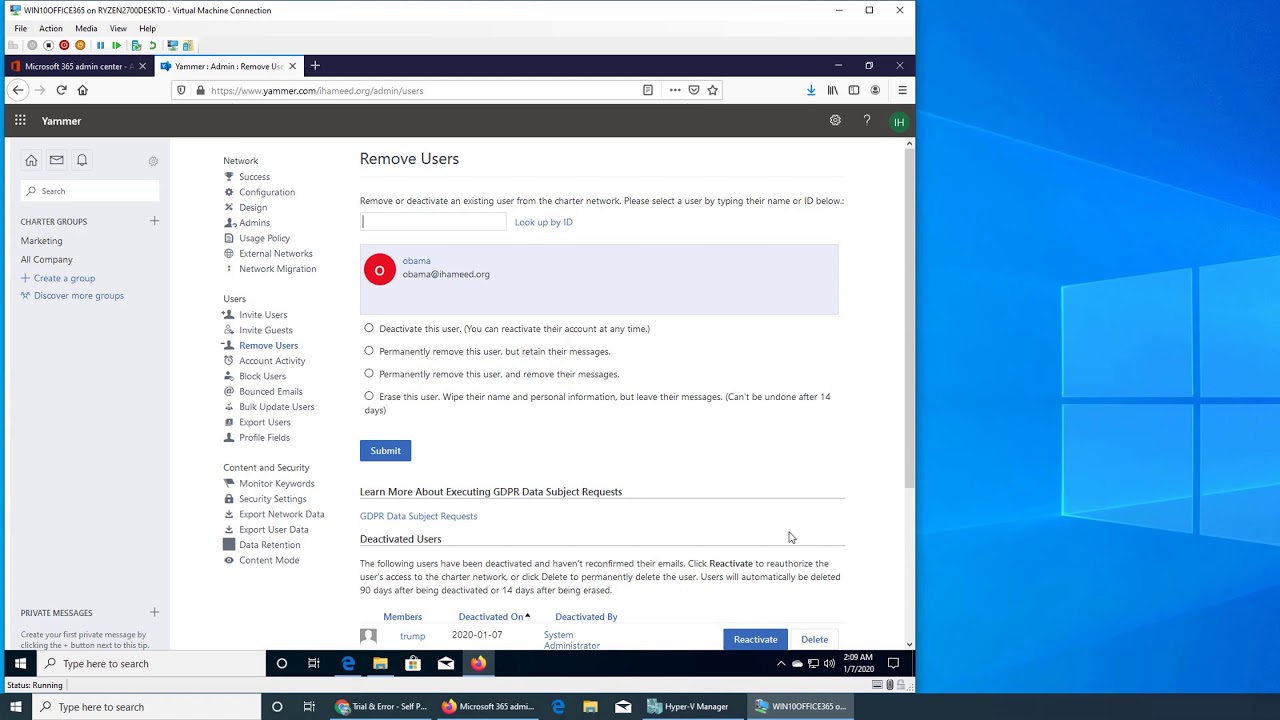 OO33 How to Remove/Block Users in Yammer Office 365 YouTube