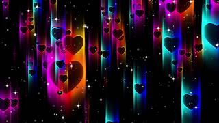 4K Screensaver | Colorful Glowing Hearts Vertical Light Trails– Psychedelic VJ Loop (No Sound)
