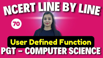 PGT - Computer Science | NCERT Line By Line | PYTHON - Working With Function -70  KVS\NVS\EMRS\DSSSB