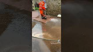 20 year old block paving, having a bath