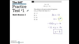 SAT Practice Test #1 Math Module 2 Problem #3
