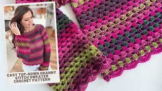 Download Lagu Easy Top Down \u0026 Seamless Granny Stitch Sweater with Shell Stitch Hem MP3 Download Lagu Easy Top Down \u0026 Seamless Granny Stitch Sweater with Shell Stitch Hem MP3