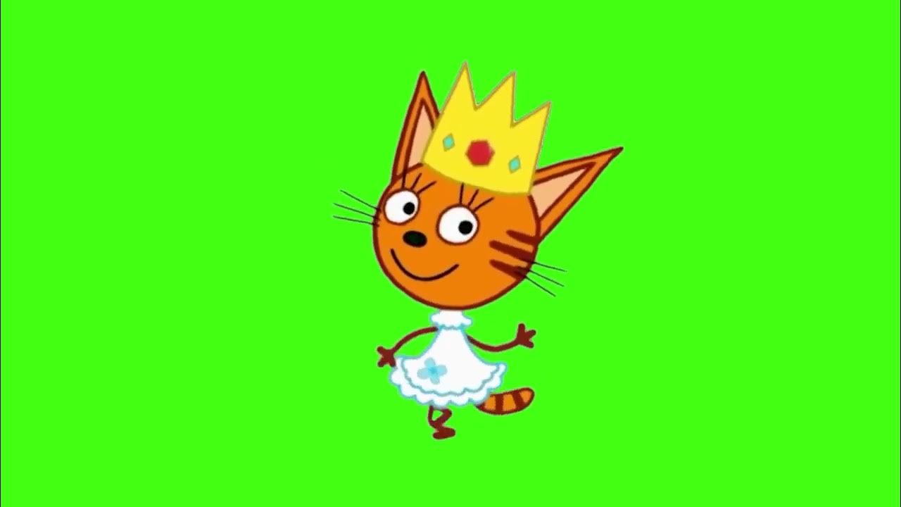Карамелька три кота фото на зеленом фоне