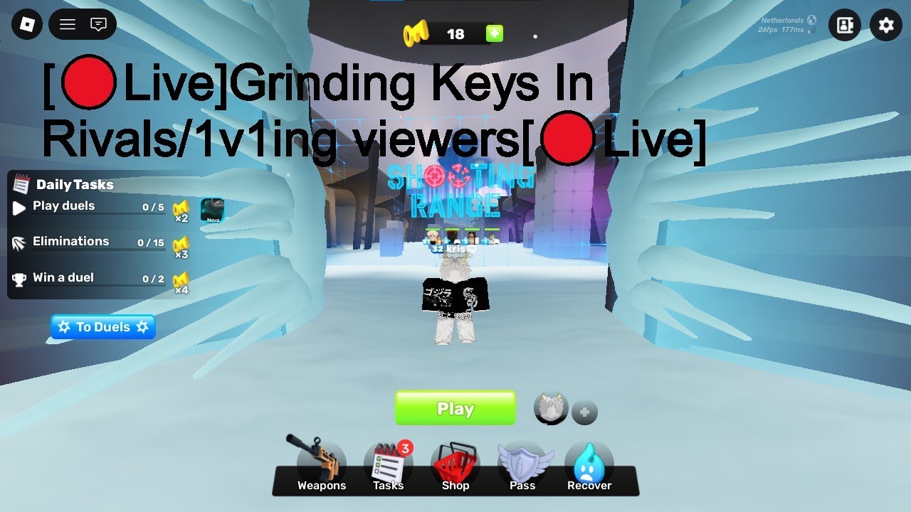 [🔴Live] Grinding keys In Rivals for a sniper./1v1ing viewers (Pt-2)[🔴 ...