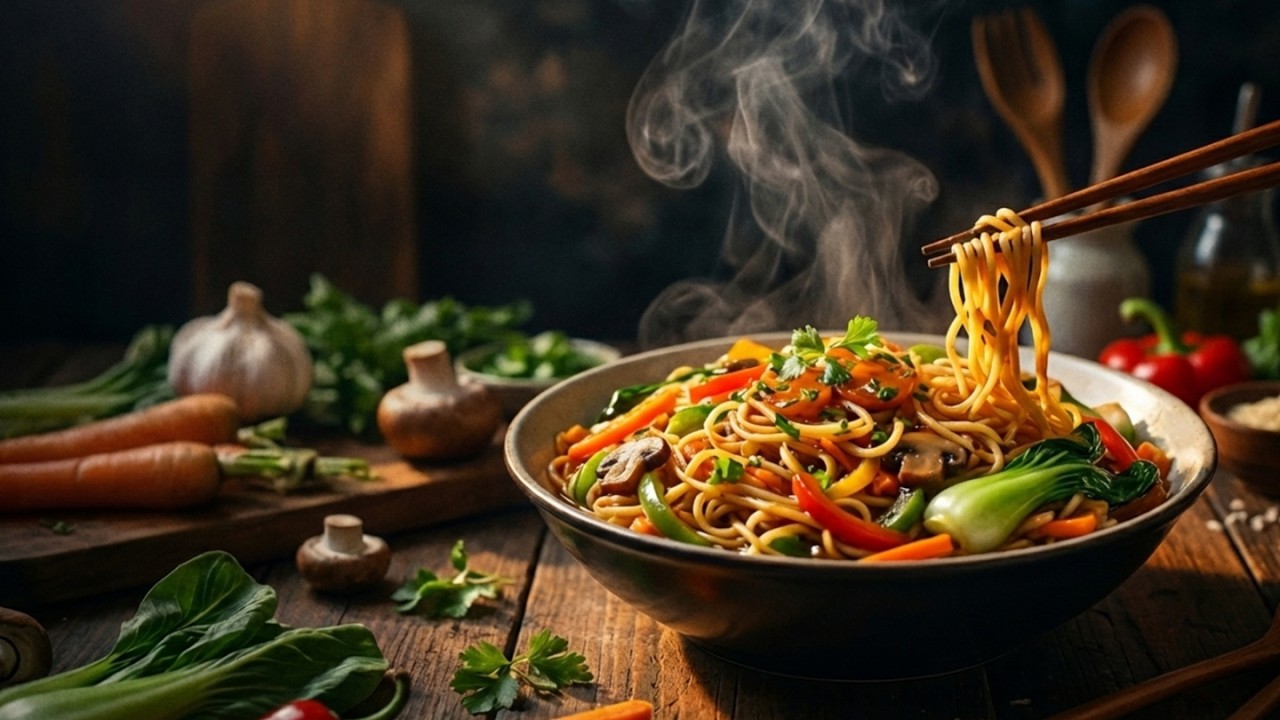 Veg Noodles Recipe | Easy & Tasty Vegetable Noodles | Street Style Chow Mein at Home