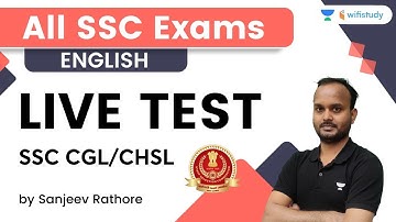 Live Test | SSC CGL/CHSL Questions | English | All SSC Exams | wifistudy | Sanjeev Rathore