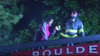 Raw Video: Boulder family, pets rescued from flooded home