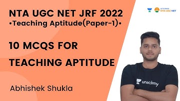 10 MCQs for Teaching Aptitude | Part 1 | NTA UGC NET- JRF 2022 | Abhishek Shukla