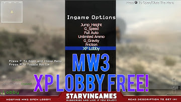 MW3 Open XP Lobby and Mod Menu FREE | (RGH/JTAG Xbox 360) | Hosting Free Lobby TU23