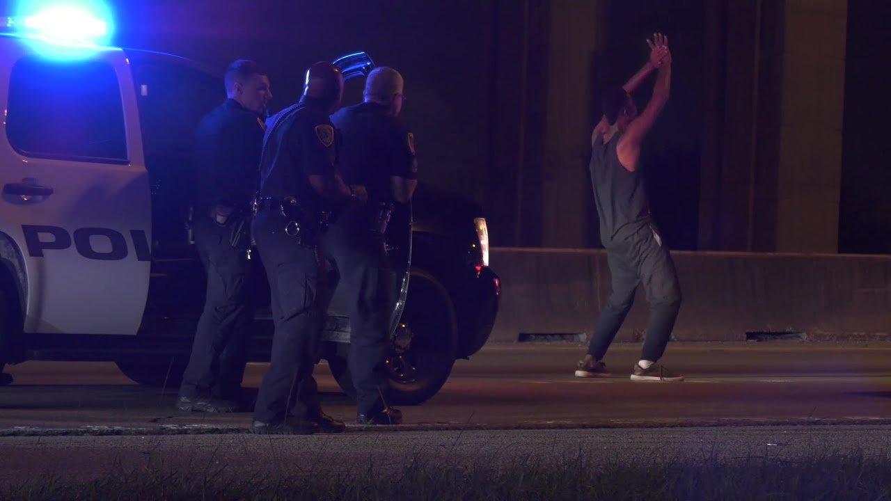 ⁣*CAUGHT ON CAMERA* Man Dances On Freeway After Police Chase! | Houston