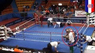 Boxer attacks referee: Croatia’s Vido Loncar knocks out official after losing fight