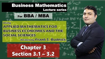 Ch 3: Systems of equation - Applied Mathematics Frank Budnick (BBA, MBA Business Mathematics) part 1