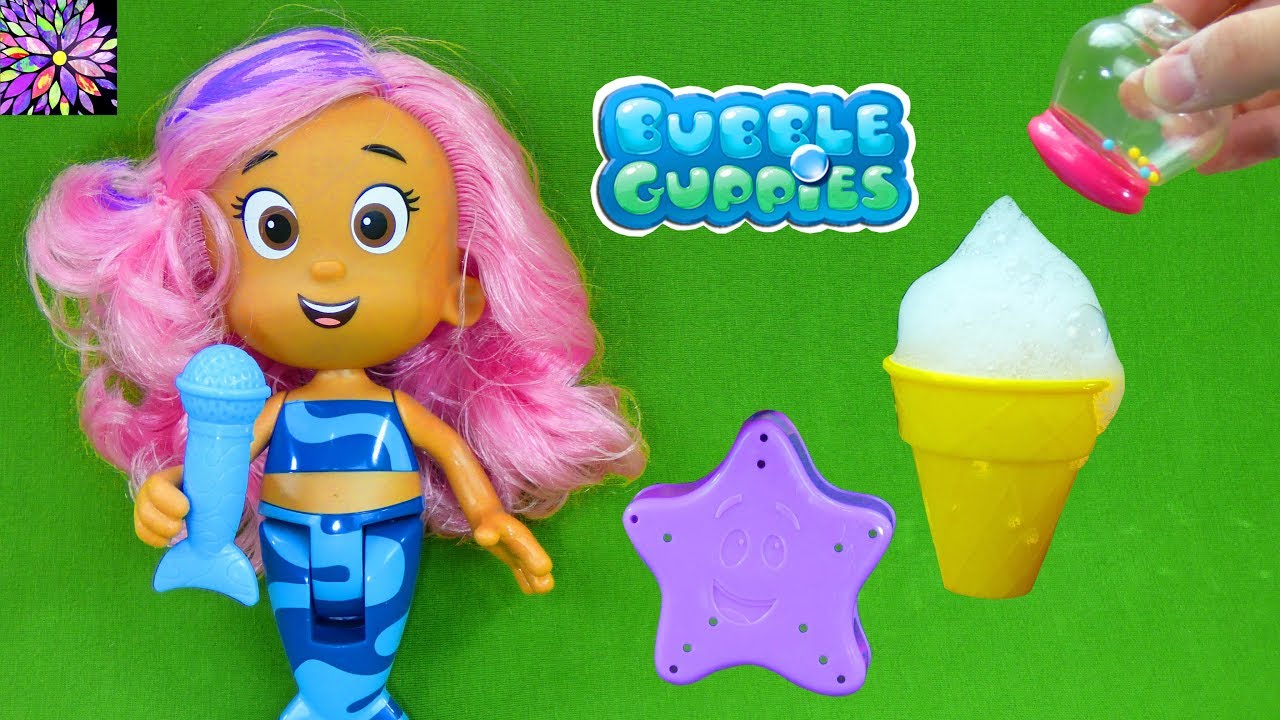 Bubble Guppies Toys Splash and Surprise Molly Doll Ice Cream Desert Maker Best Bath Time Toys Video