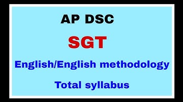 DSC SGT English syllabus /English Methodology /APTET DSC2020