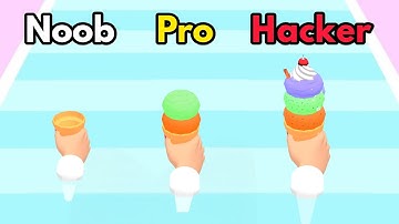 NOOB vs PRO vs HACKER - Ice Cream Stack Runner Game