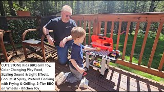 Famous Watch Us Assemble a Cute Grill! CUTE STONE Kids BBQ Grill Toy, Play Food, Sizzling Sound & Light Net Worth