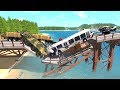 Collapsing Bridge Pileup Crashes #11 - BeamNG Drive Crash Testing