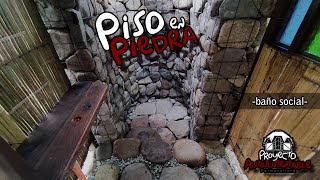 Piso en piedra -baño social-