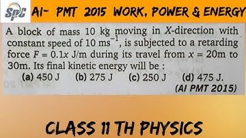 A block of mass 10 kg moving in x - direction with constant speed of  10 m/s, is subjected to a reta
