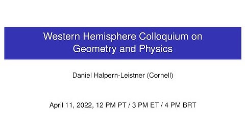 WHCGP: Daniel Halpern-Leistner, "Infinite dimensional geometric invariant theory and gauged  ..."
