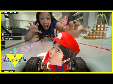 Mario Kart in REAL LIFE ! Ryan Plays Mario Kart LIVE HOME CIRCUIT!