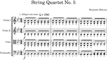 String Quartet No. 5 in Bb major Movement 1 by Benjamin McLean