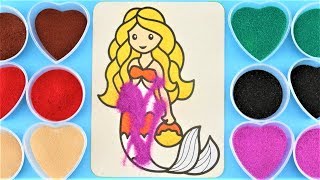Colorier Xirène avec du sable pour les enfants - Jouets de peinture de sable couleur pour bébé screenshot 1