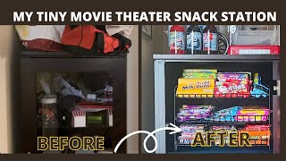 MY SMALL MOVIE-ROOM SNACK BAR  MAKEOVER-ORGANIZATION , DECLUTTER, DECORATIONS & RESTOCK
