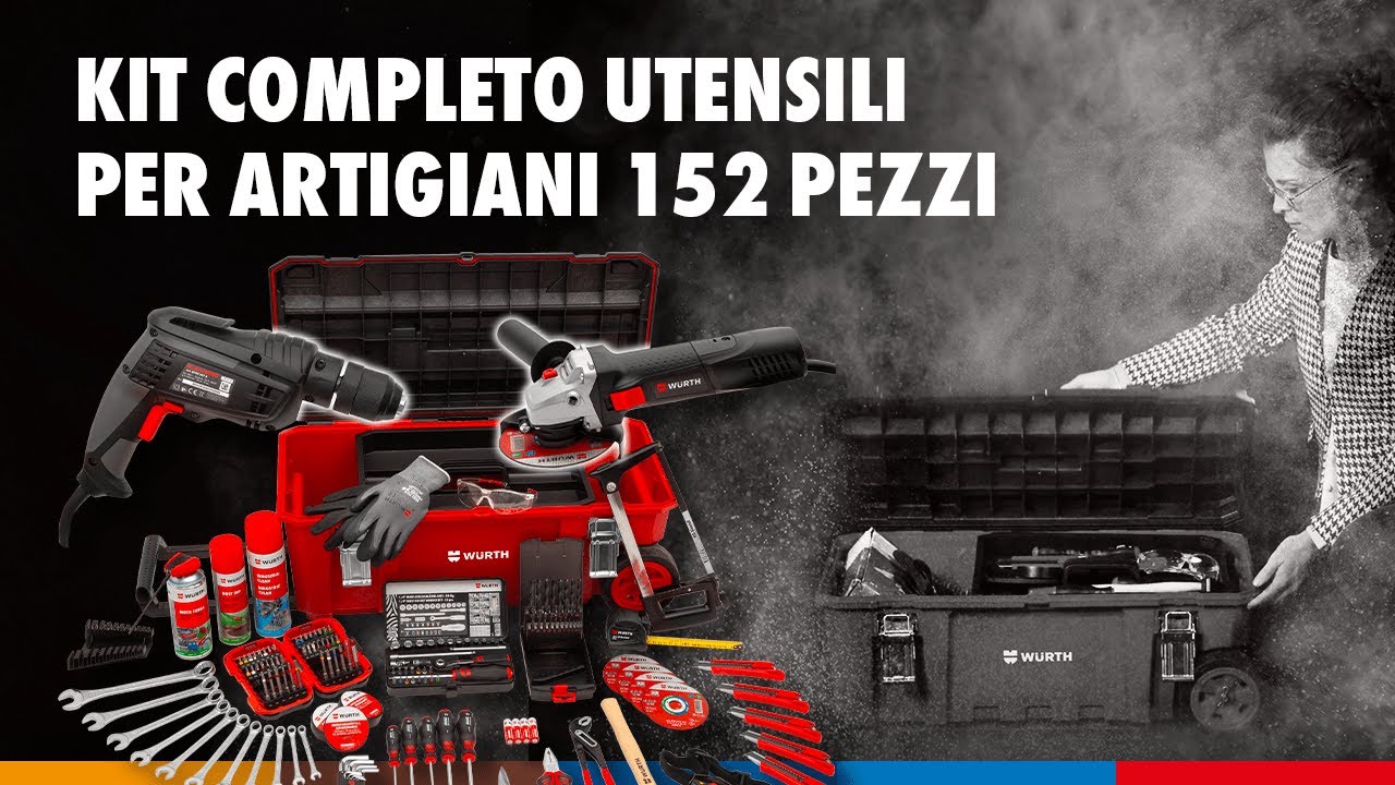 Kit completo utensili per artigiani: 152 pezzi facili da trasportare!