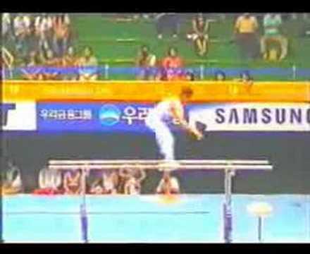 front 1 and a 1/4 straddled to upper arm on p bars