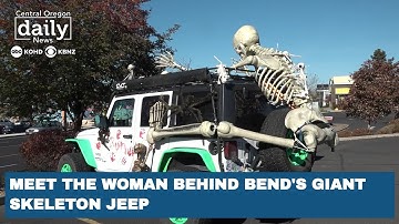 Jeep with giant skeleton spotted driving around Bend. Meet the owner.