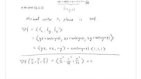 Tangent Plane to a Level Surface