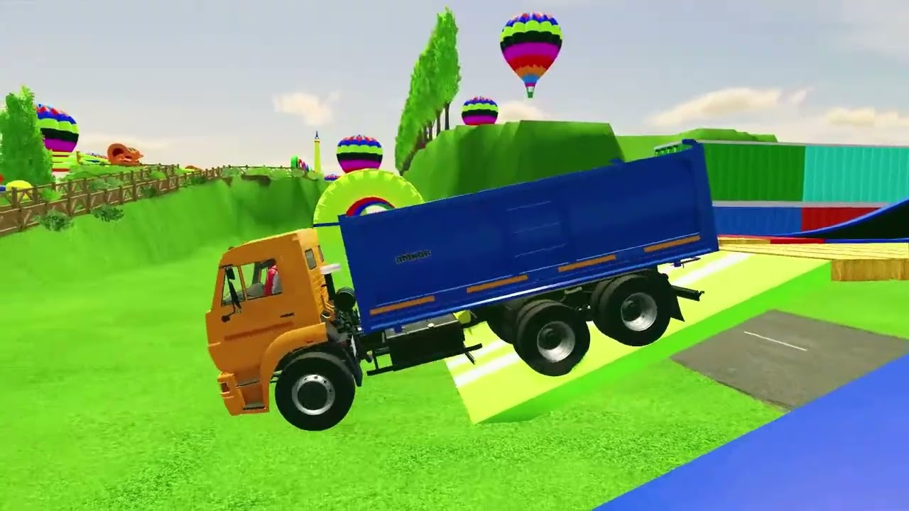 GARAGE With COLORS - TRANSPORT ALL MIXER TRUCK with JCB BACKHOE LOADERs - Farming Simulator 