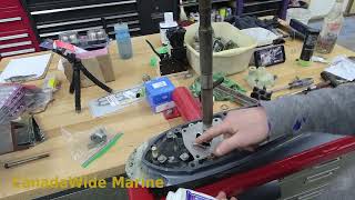 How to inspect and replace the water pump impeller, 200 HP Yamaha Outboard motor.