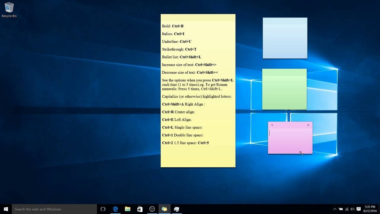 windows sticky notes