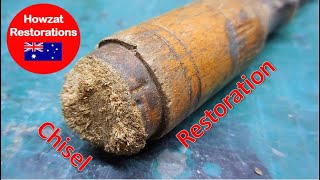 Chisel Restoration - new wood turned Mahogany handle