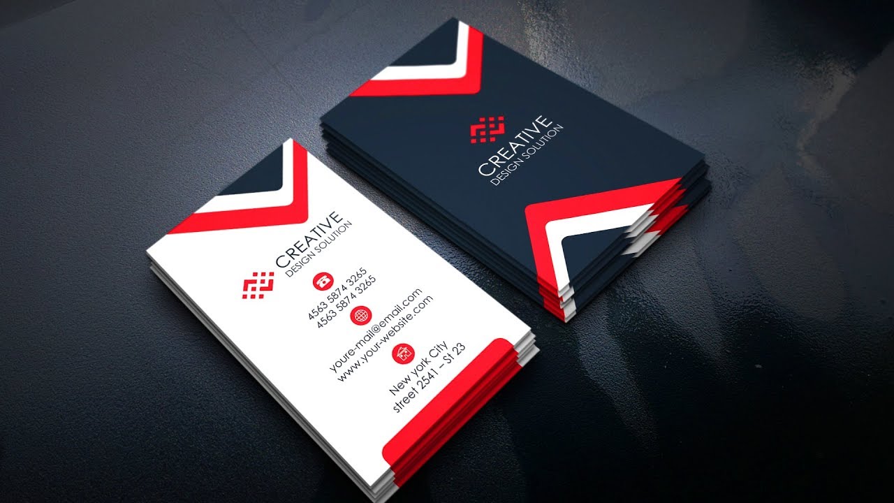 Awesome Red Corporate Business Card | Photoshop Tutorials