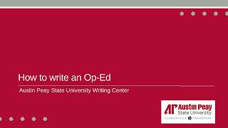 How to write an Op Ed
