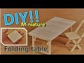 DIY/Miniature folding table(actually works!!)ミニ折りたたみテーブルの作り方