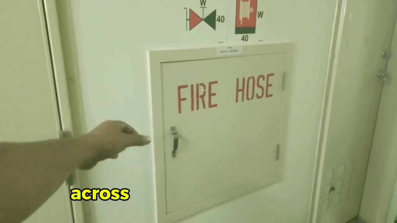 Fire Hose and Nozzle Onboard the Ship