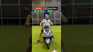 Speed Duel: Athlete vs. Motorbike in High-Speed Ball Challenge🏃‍♂️🏍️