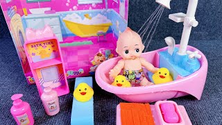 7 minutes satisfaction Unbox Cute pink Baby bathtub toy set, real working water | ASMR review toys