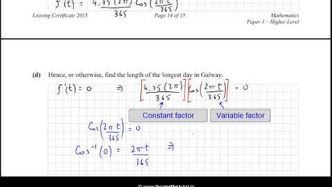 2015 Paper 1 Question 9 - Leaving Cert Higher Project Maths