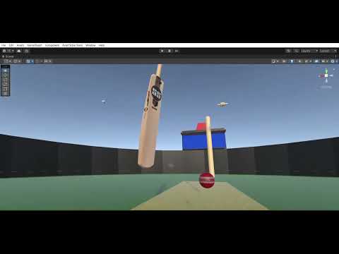 Simple Unity Cricket Stadium with bat ball and wickets SampleScene view #unity #cricket #3Dmodel