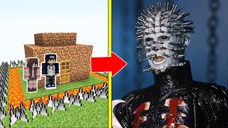 Ma Đầu Đinh PINHEAD Tấn Công Nhà Được Bảo Vệ Bởi bqThanh và Ốc Trong Minecraft