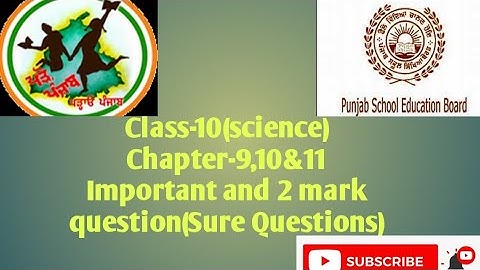 #PSEB Class-10(science) Chapter-9,10&11 Important and 2 mark question(Sure Questions)A.T Guess Paper