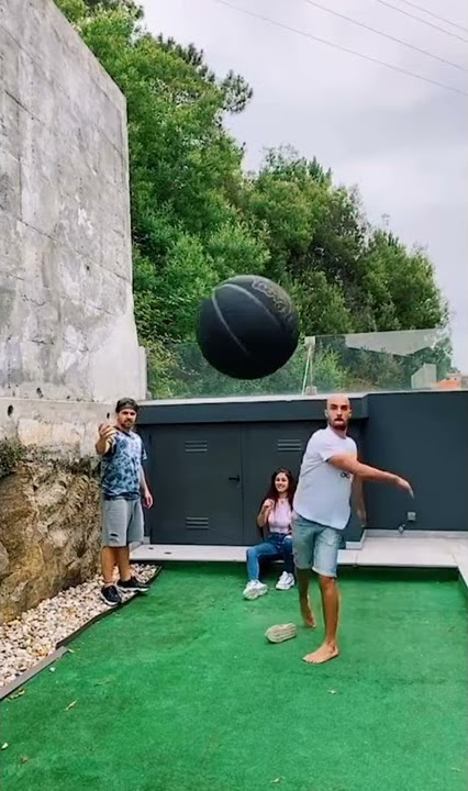 Guy Finished A Trick Shot By Throwing A Ball At The Camera