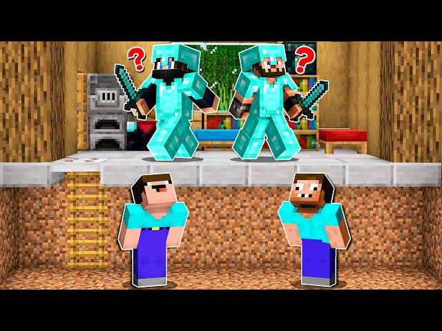 НУБ И ПРО СПРЯТАЛИСЬ В ТАЙНИКЕ ОТ ОХОТНИКОВ МАЙНКРАФТ ! НУБИК ПРЯТКИ И ТРОЛЛИНГ ЛОВУШКА MINECRAFT